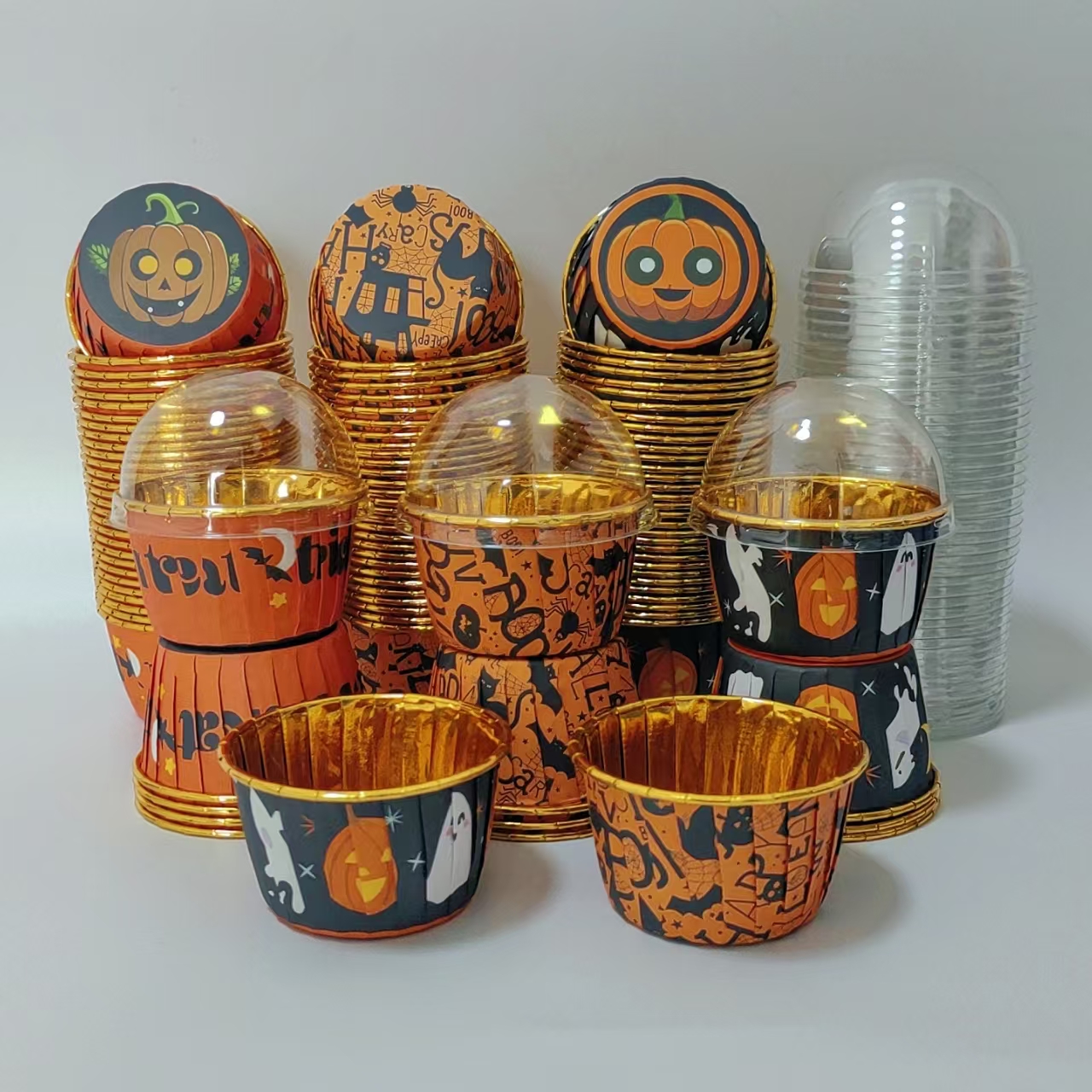Plastic Cup 50Pcs - Halloween style cake cups, 50pcs Disposable