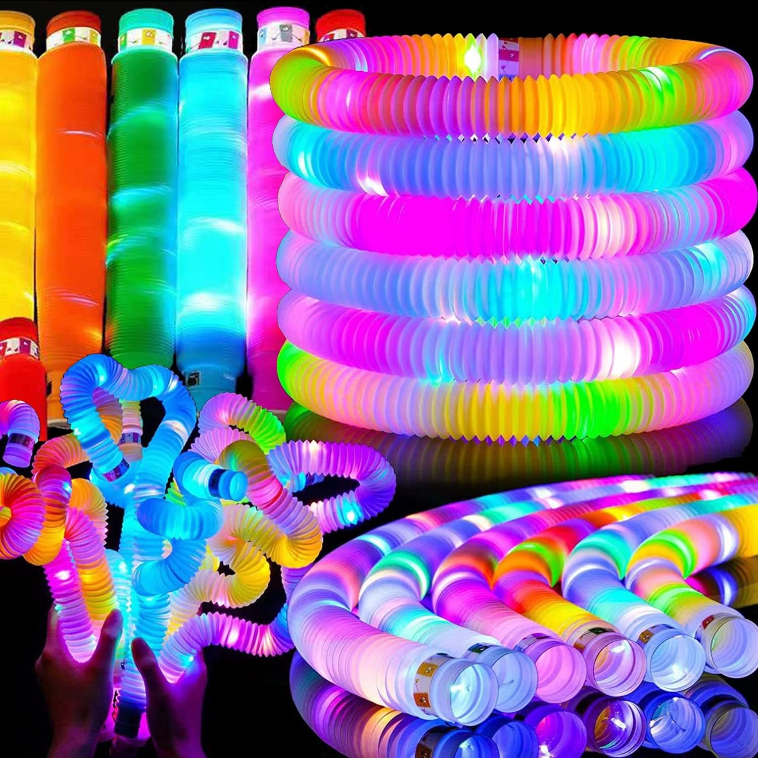 Cotton Candy Cone - 2/6/12 pcs LED Flash Pop Tubes