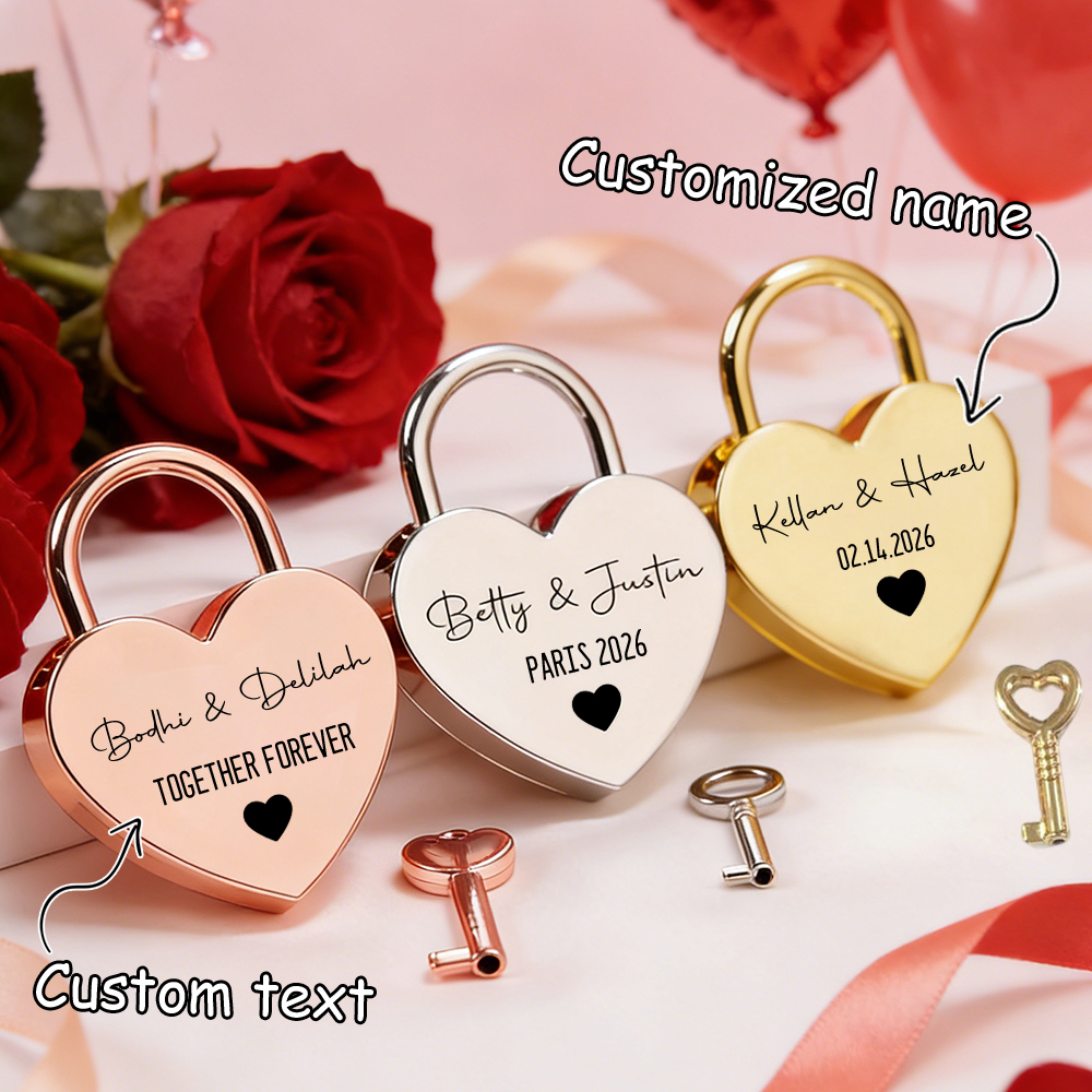 Event Party - Custom Name Heart-Shaped Padlock Personalized Name