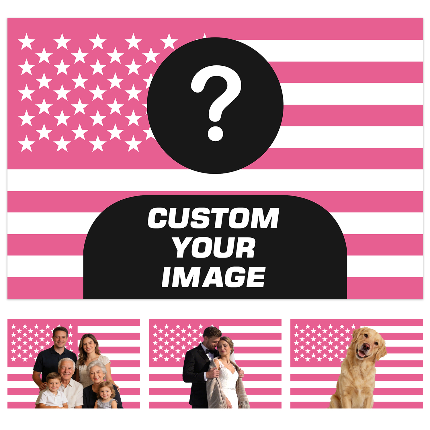 Event Party - 1pc Personalized photo customized American flag