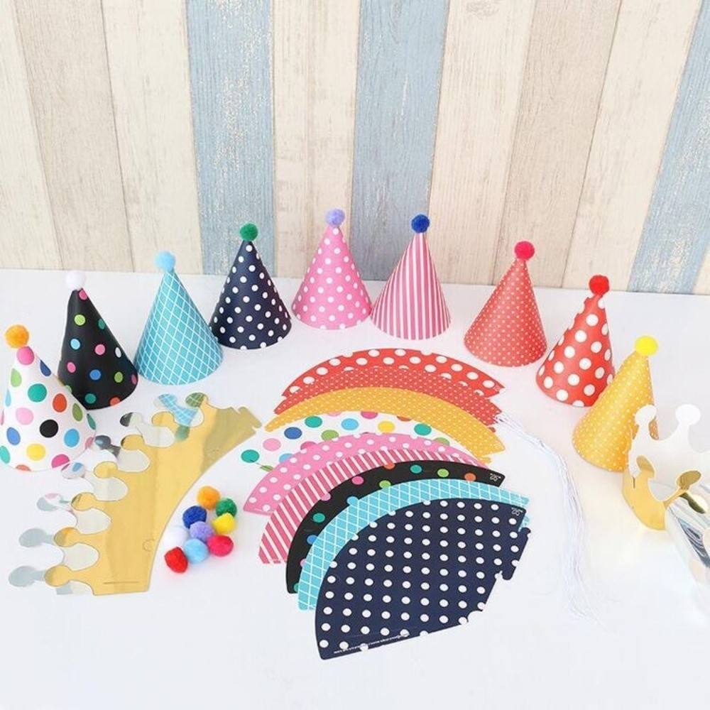 Party Hat Cone - Polka Dot Birthday Party Hats Colorful