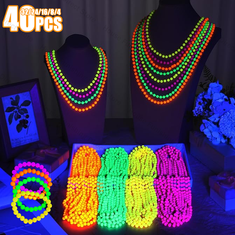 Cotton Candy Cone - New Fluorescent Neon Necklace Bracelet Set