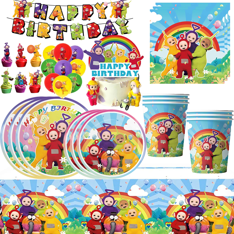 Table Cloth Disposable - Teletubbies Birthday Party Decoration Balloon Disposable