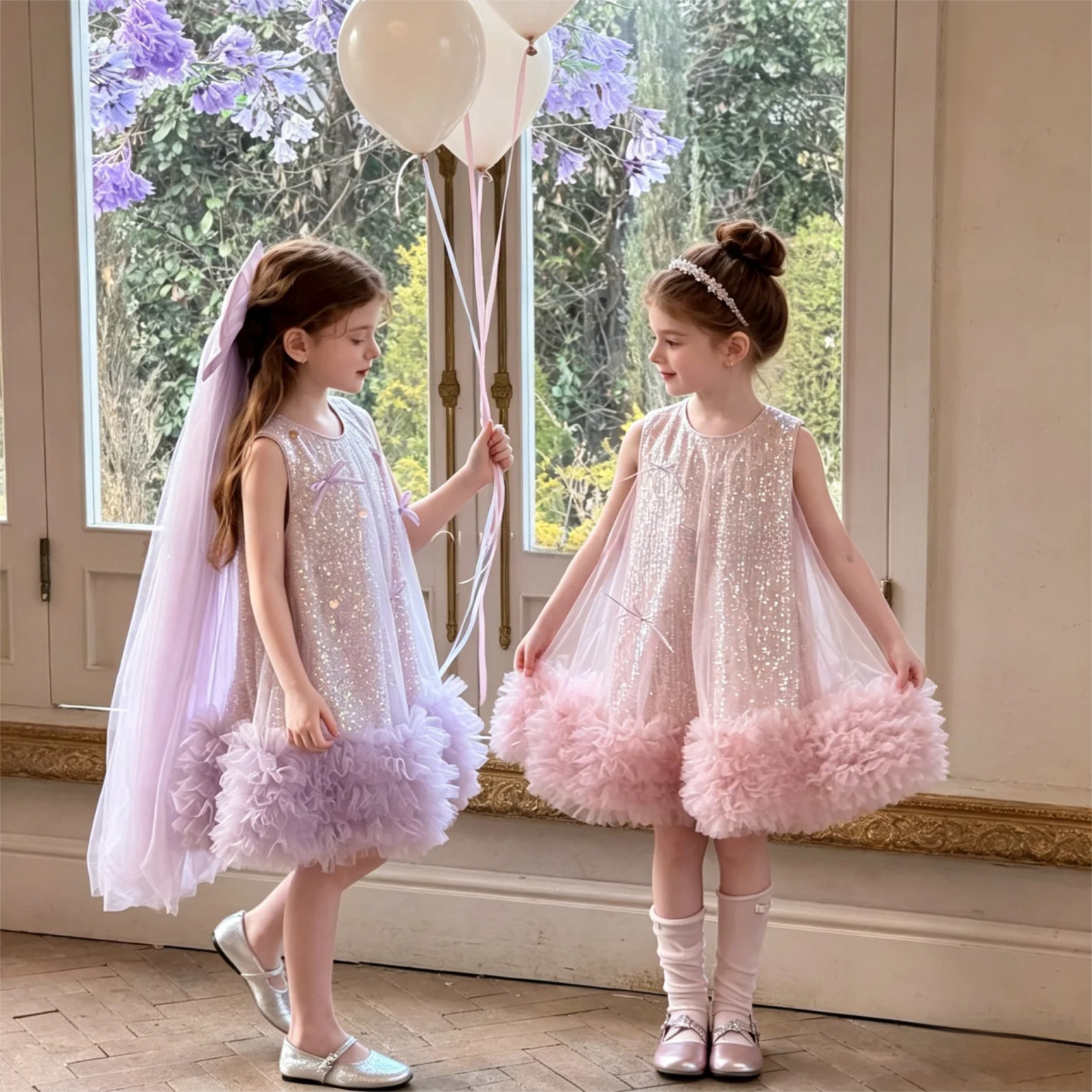 Glitter Tablecloth - Toddler Girls Sparkly Tulle Tutu Dress