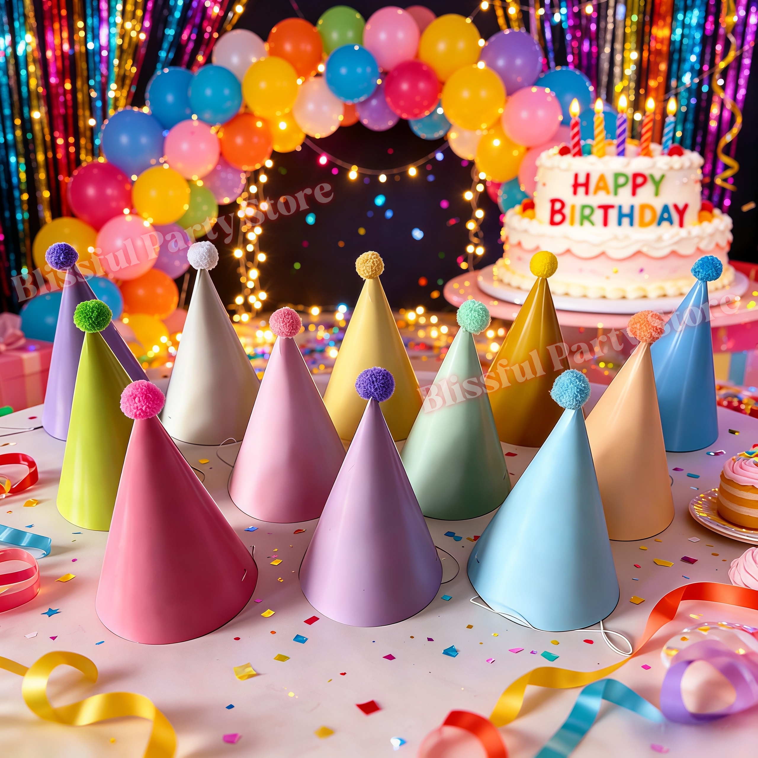 Colorful Birthday Party Hats M - Party Hat Cone recension och pris