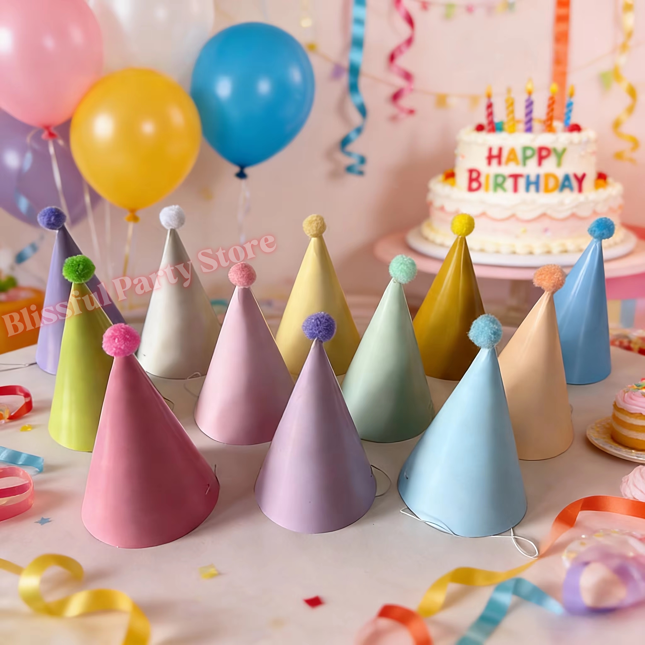 Colorful Birthday Party Hats M - Party Hat Cone recension och pris
