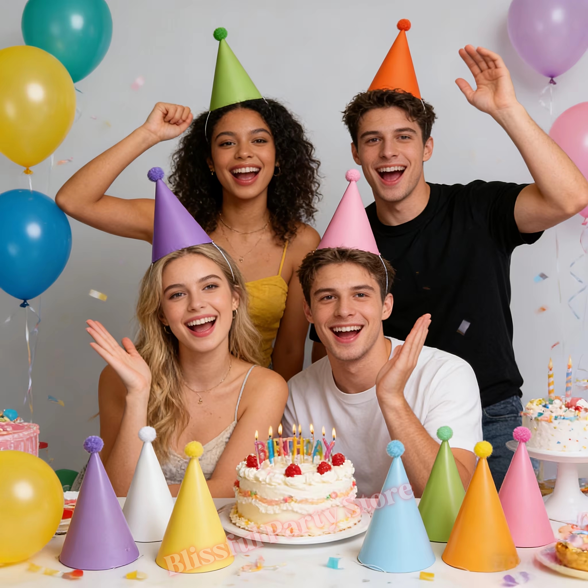 Colorful Birthday Party Hats M - Party Hat Cone recension och pris