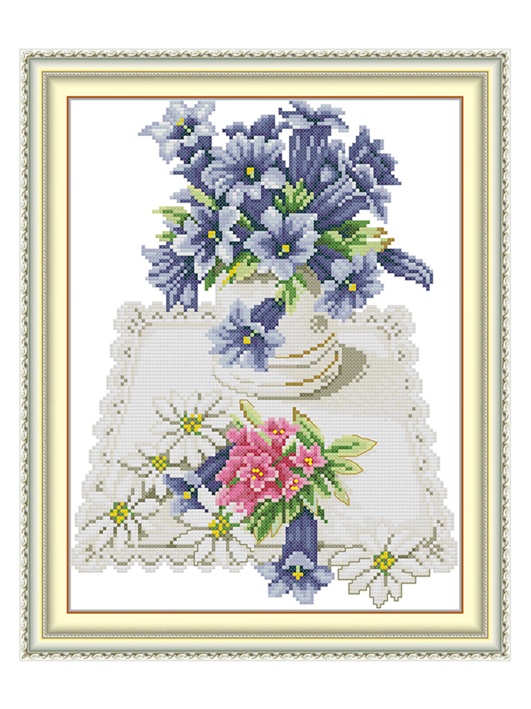 Blue Flowers On Lace Napkins P - Napkin Folding Set recension och pris
