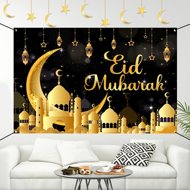 VIKAMA Eid Al Fitr Happy Backg - Party Banner Gold recension och pris