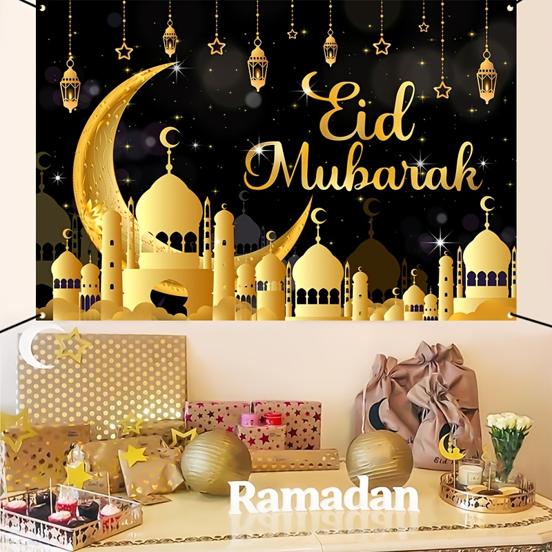 VIKAMA Eid Al Fitr Happy Backg - Party Banner Gold recension och pris