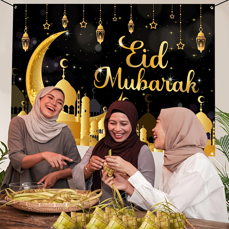 VIKAMA Eid Al Fitr Happy Backg - Party Banner Gold recension och pris