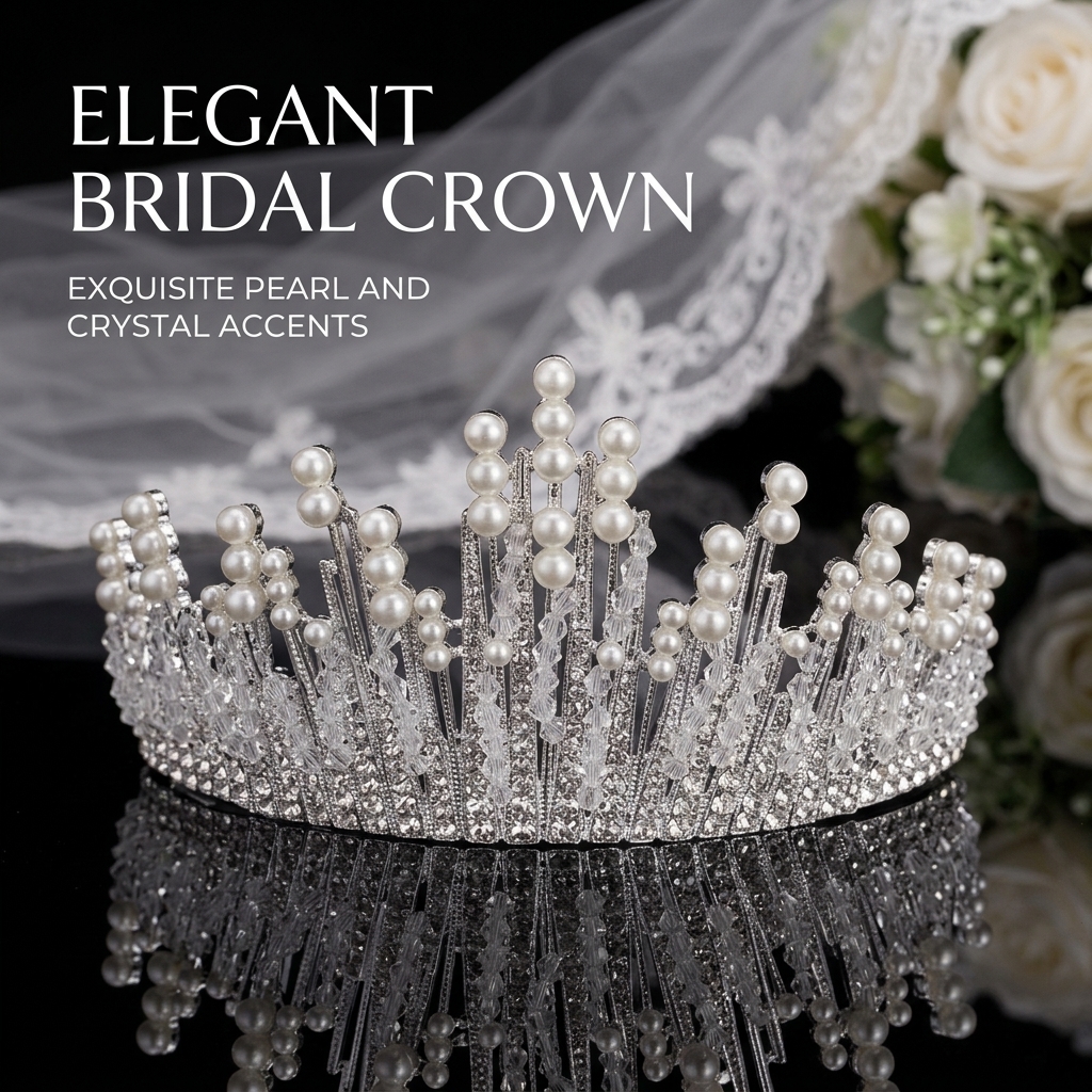 Bridal Pearl Crown Headpiece E - Event & Party Supply Photos recension och pris