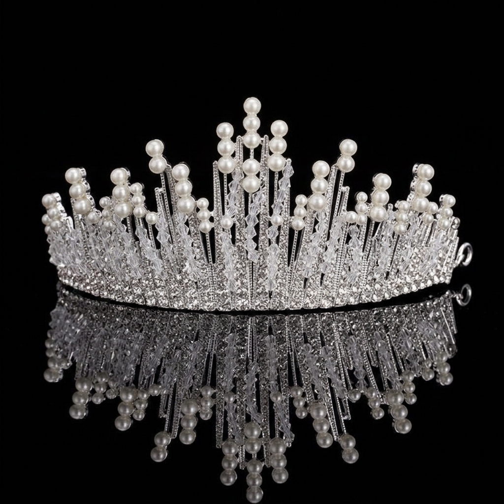Bridal Pearl Crown Headpiece E - Event & Party Supply Photos recension och pris