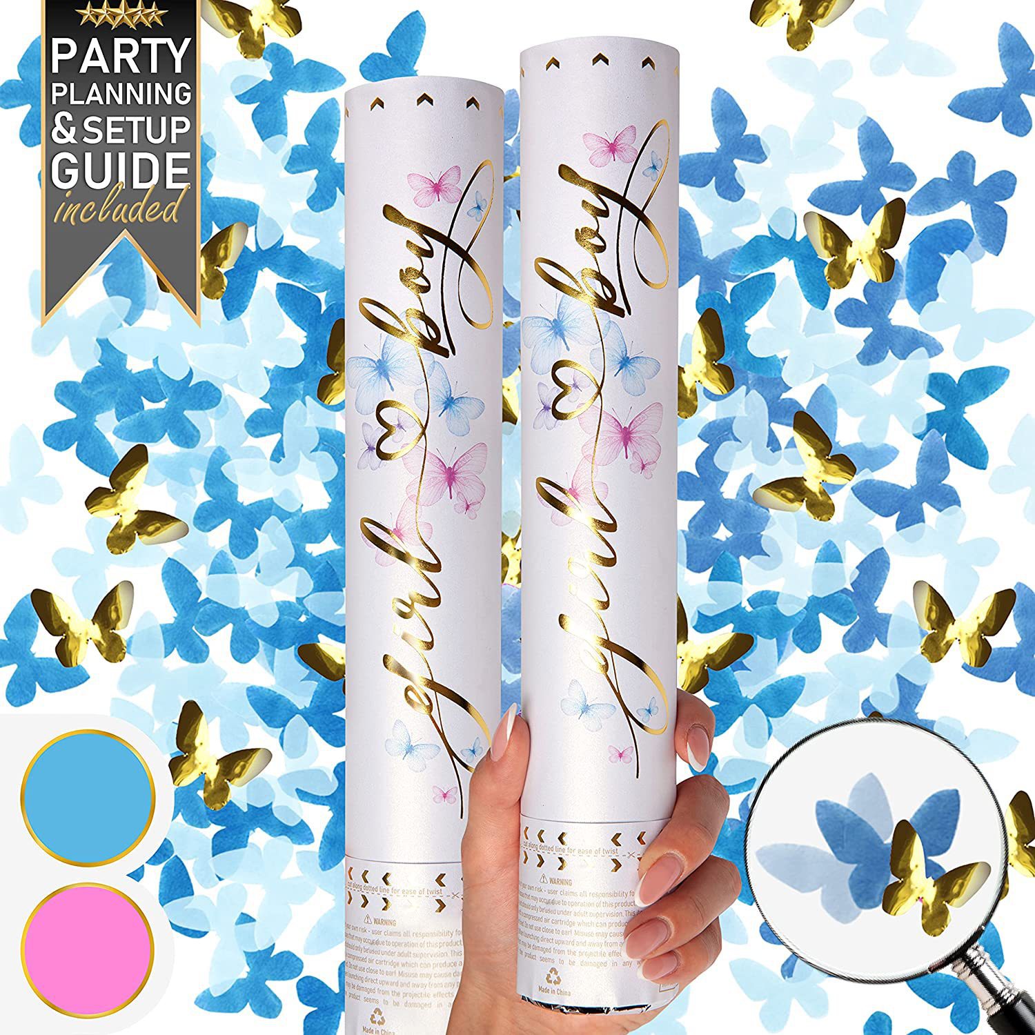 Gender reveal party confetti c - Confetti Cannon Tube recension och pris