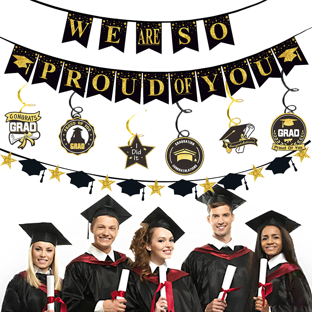 Graduation Party Decoration Se - Party Banner Gold recension och pris
