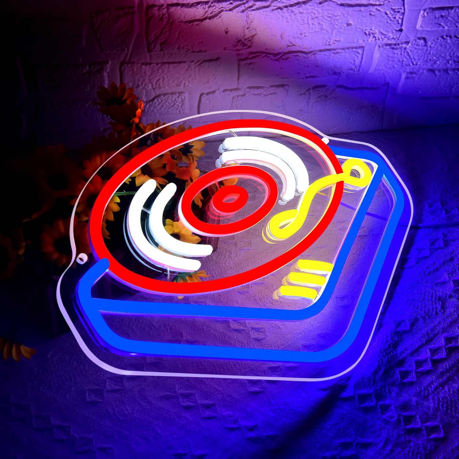 Record Player Neon Sign Guita  - Neon Sign Party recension och pris