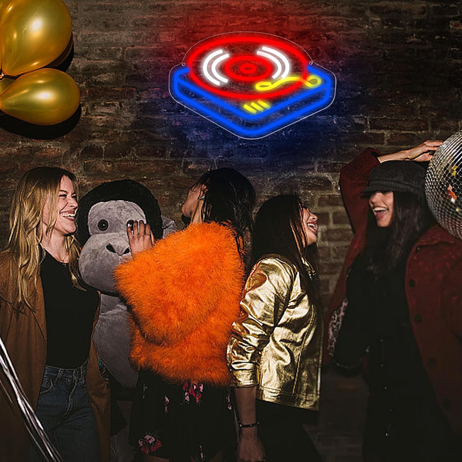 Record Player Neon Sign Guita  - Neon Sign Party recension och pris