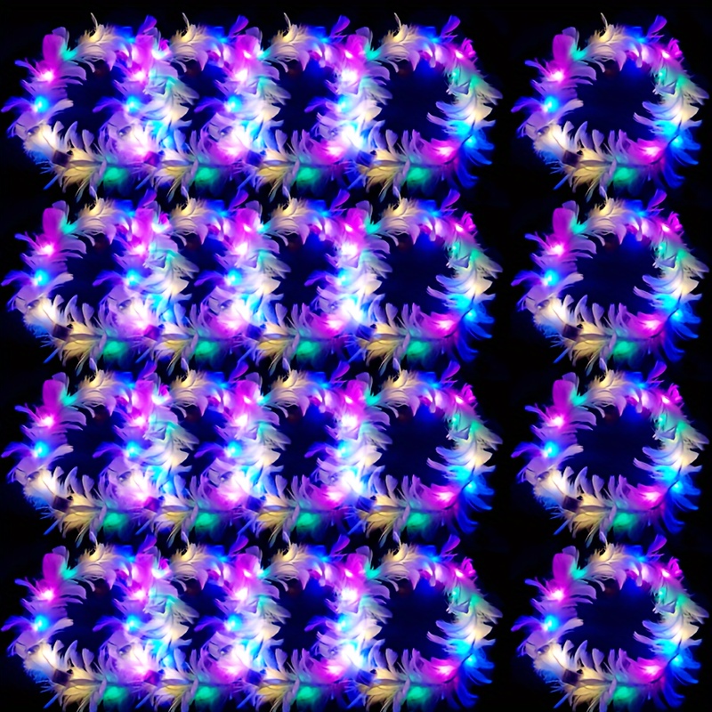10pcs LED Feather Wreath Crown - Cotton Candy Cone recension och pris