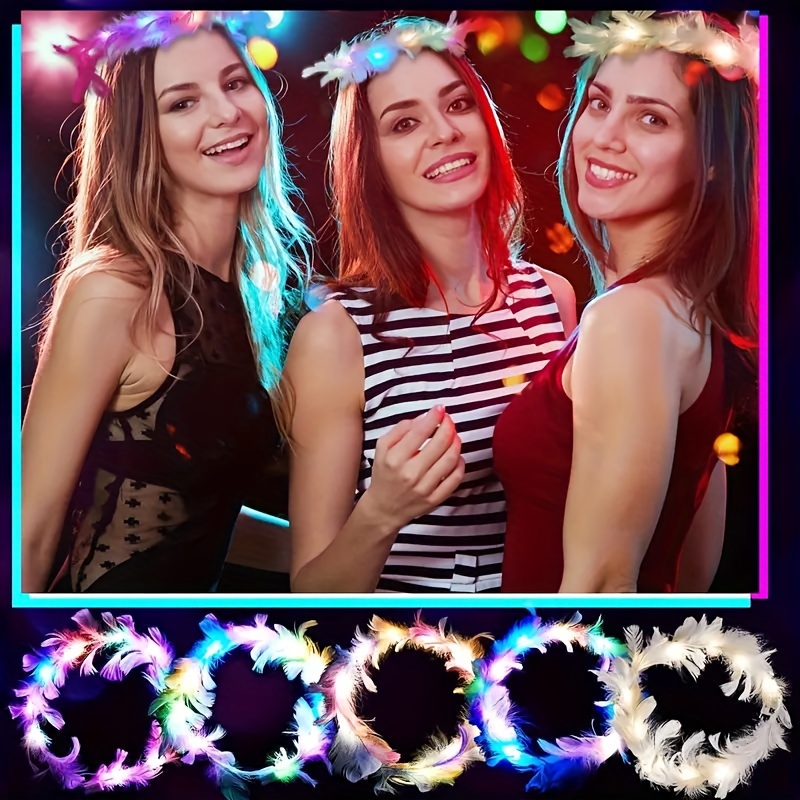 10pcs LED Feather Wreath Crown - Cotton Candy Cone recension och pris