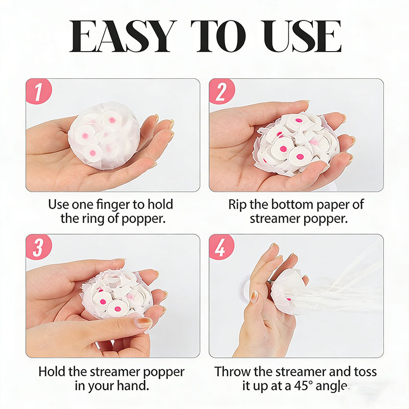 10pcs White Streamers Poppers  - Confetti Cannon Tube recension och pris