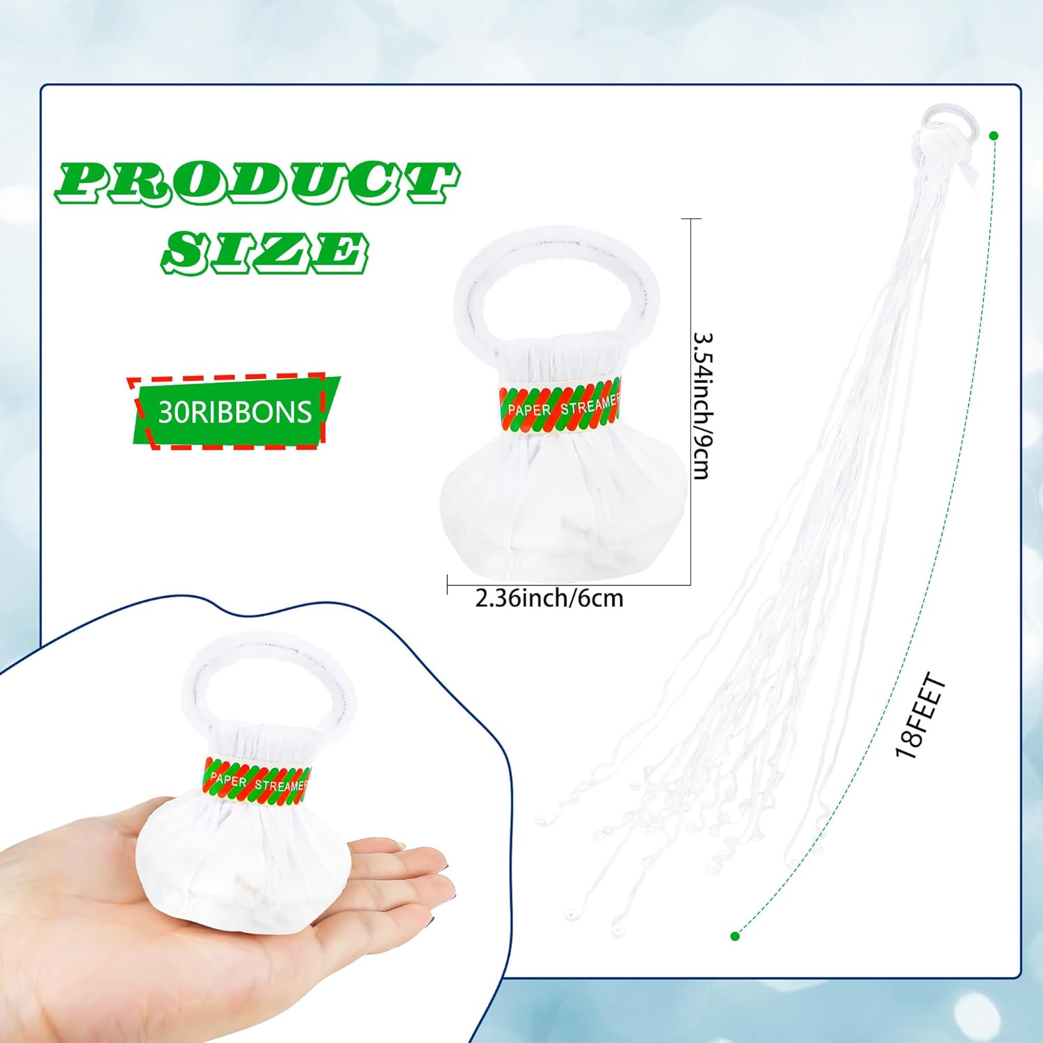 10pcs White Streamers Poppers  - Confetti Cannon Tube recension och pris