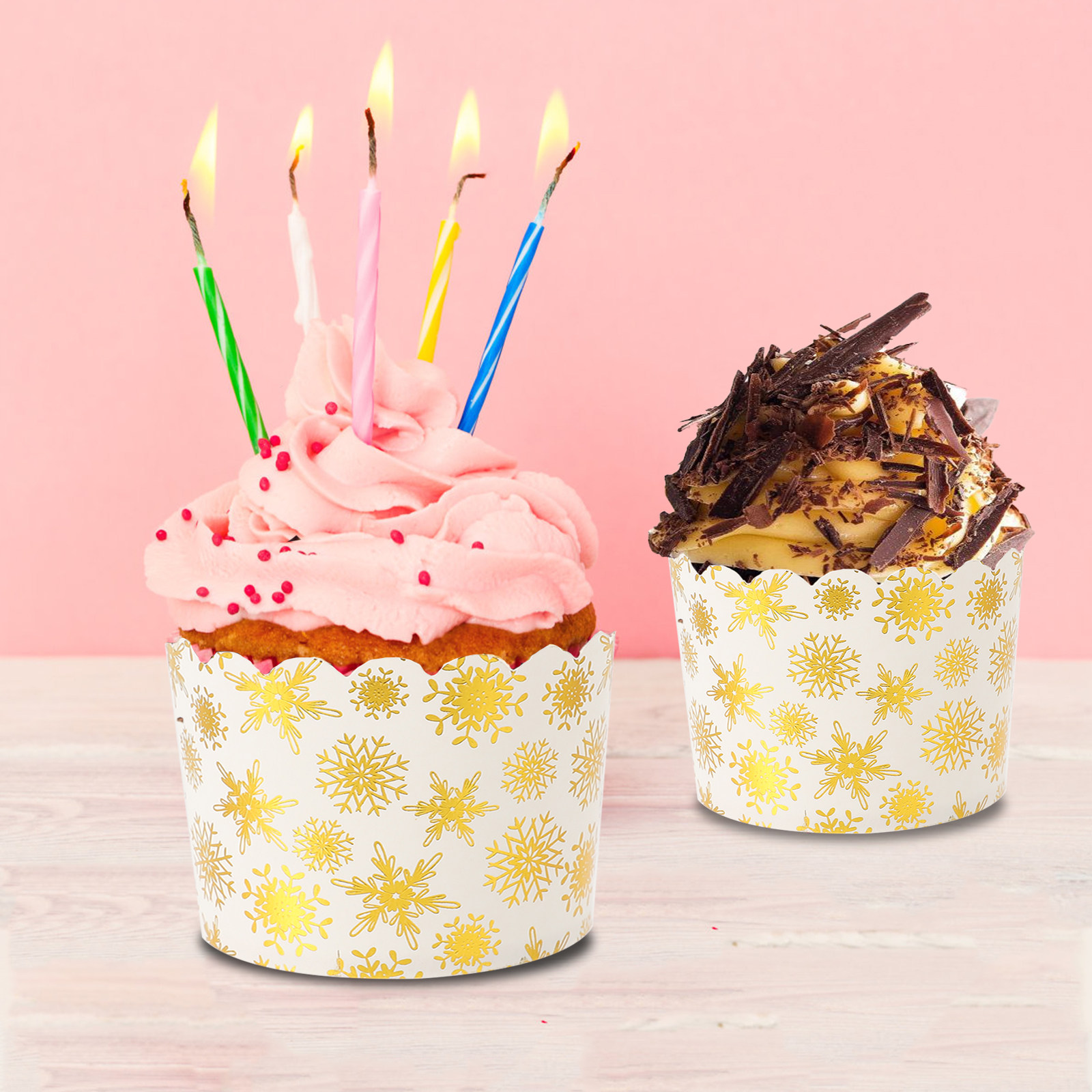 50Pcs Gold Foil Baking Cups Pr - Plastic Cup 50Pcs recension och pris