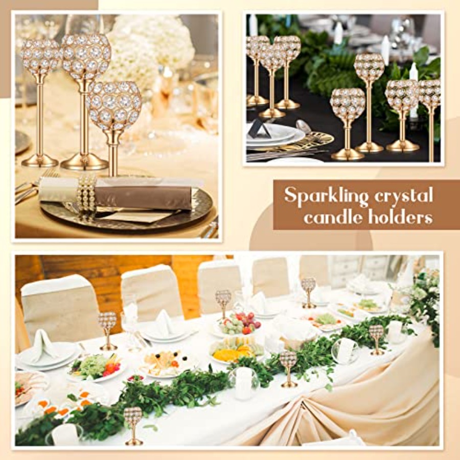 18 Pieces Crystal Candle Holde - Centerpiece Stick recension och pris