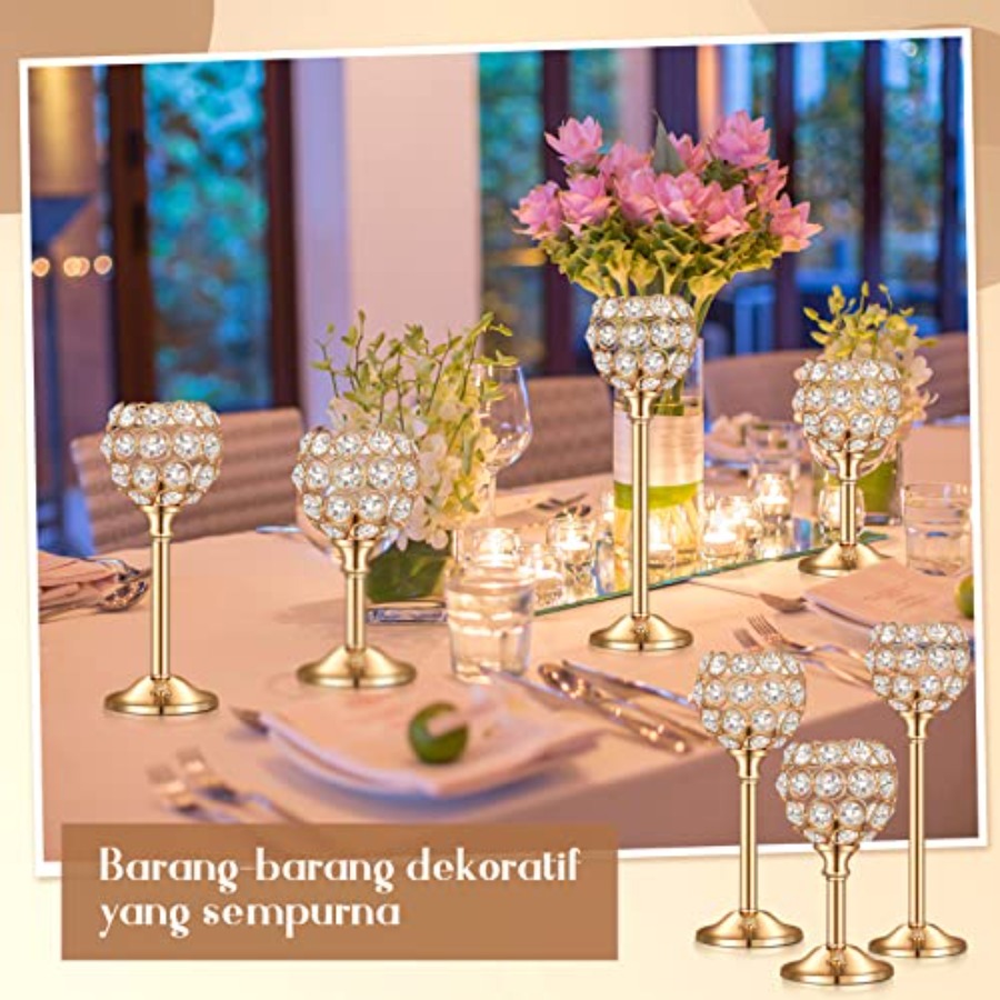 18 Pieces Crystal Candle Holde - Centerpiece Stick recension och pris