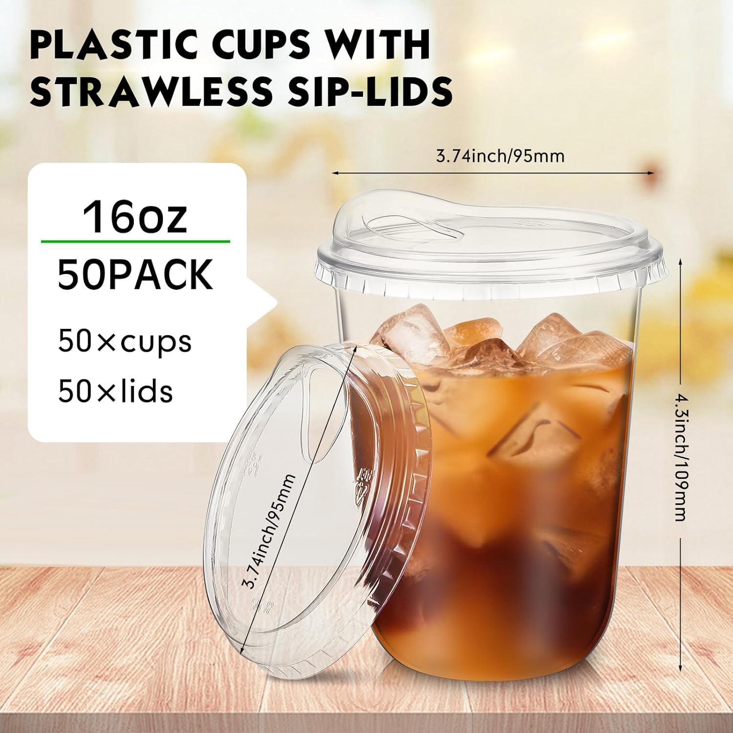 Clear Plastic Cups with Strawl - Plastic Cup 50Pcs recension och pris