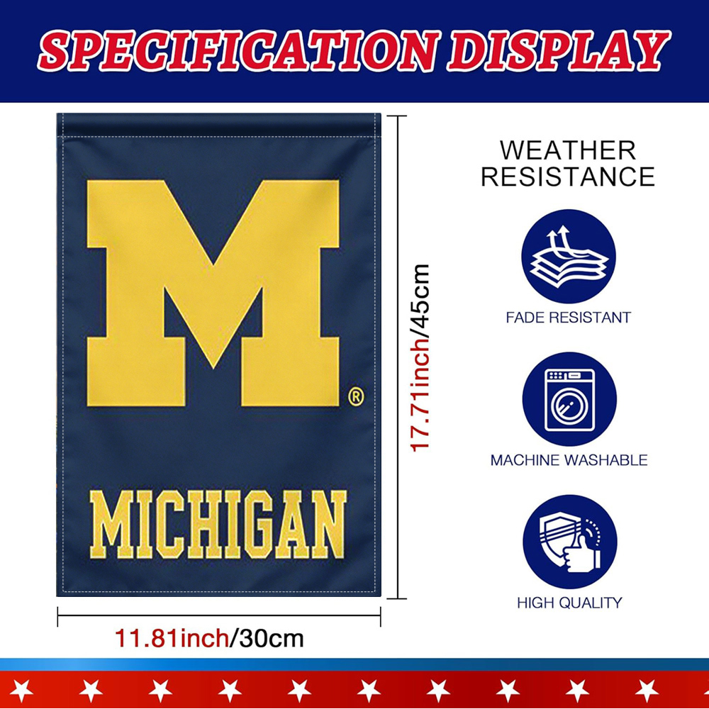 1PC, Michigan Wolverines Garde - Party Banner Gold recension och pris