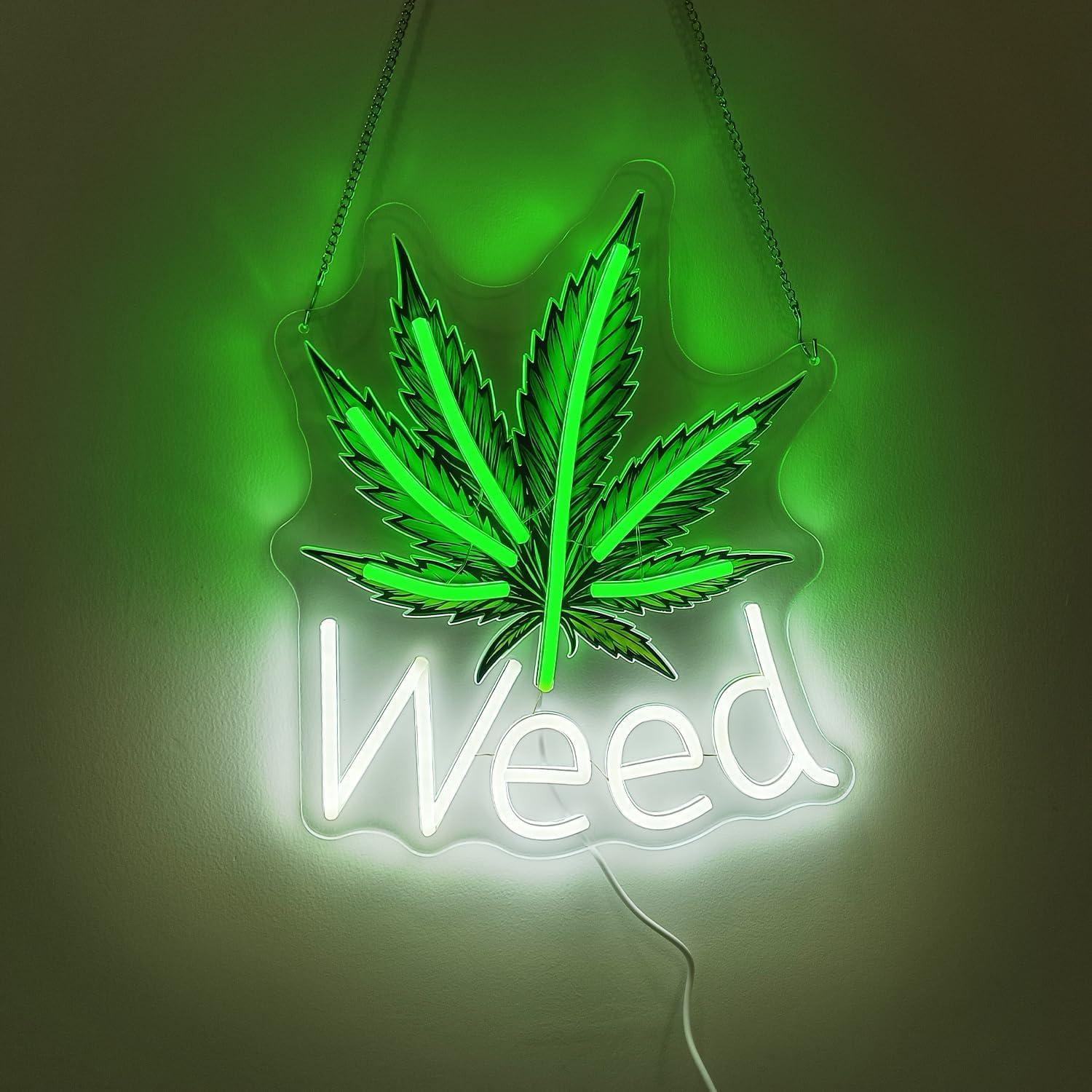 Weed Neon Sign Leaf LED Lights - Neon Sign Party recension och pris