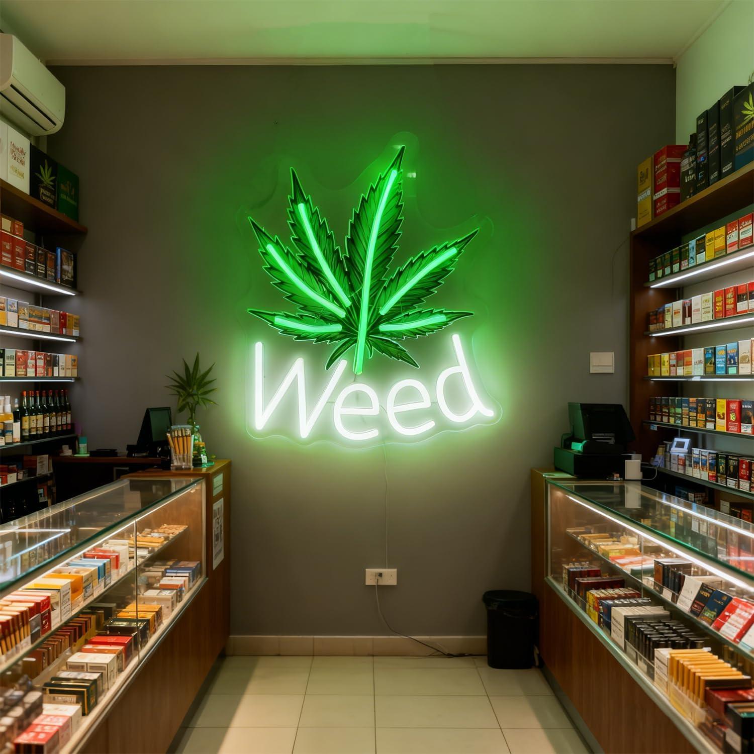 Weed Neon Sign Leaf LED Lights - Neon Sign Party recension och pris