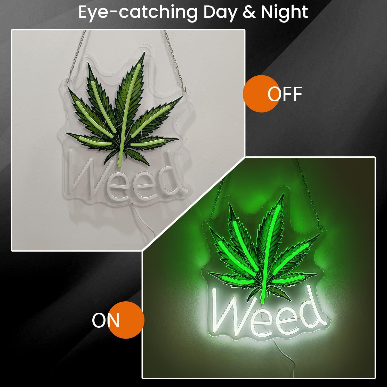 Weed Neon Sign Leaf LED Lights - Neon Sign Party recension och pris