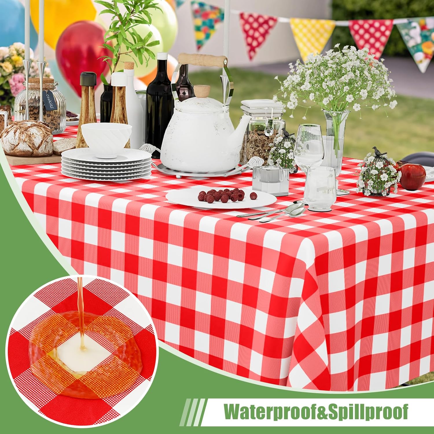 Smiry 3 Pack Red Gingham Dispo - Table Cloth Disposable recension och pris