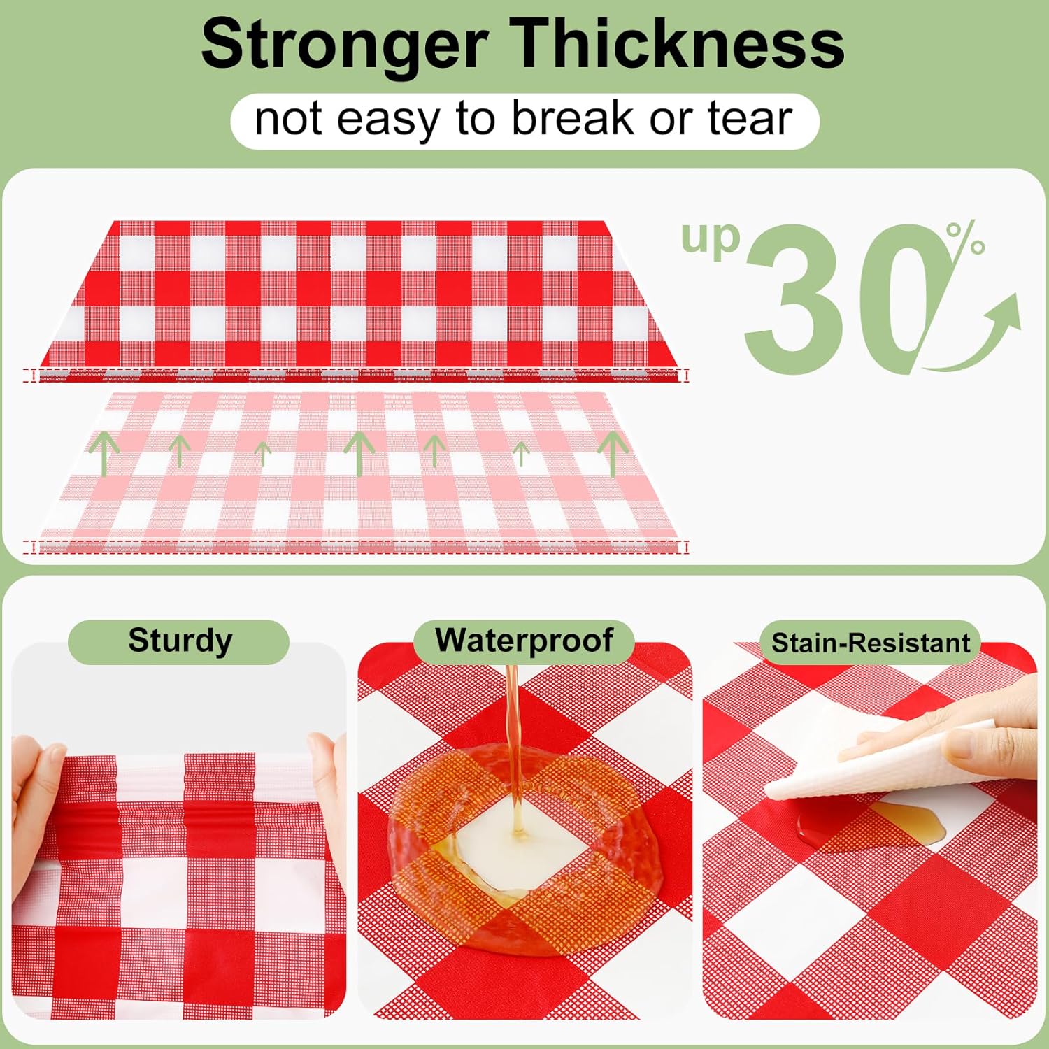 Smiry 3 Pack Red Gingham Dispo - Table Cloth Disposable recension och pris