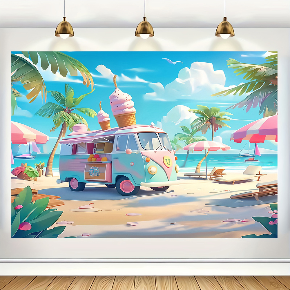 Sweet Ice Cream Theme Backdrop - Dessert Table Backdrop recension och pris