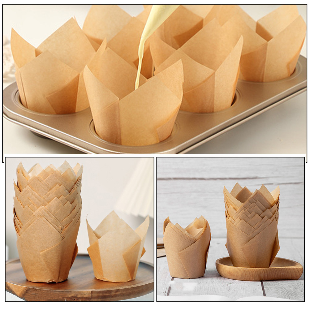 50Pcs Tulip Shaped Cupcake Lin - Plastic Cup 50Pcs recension och pris