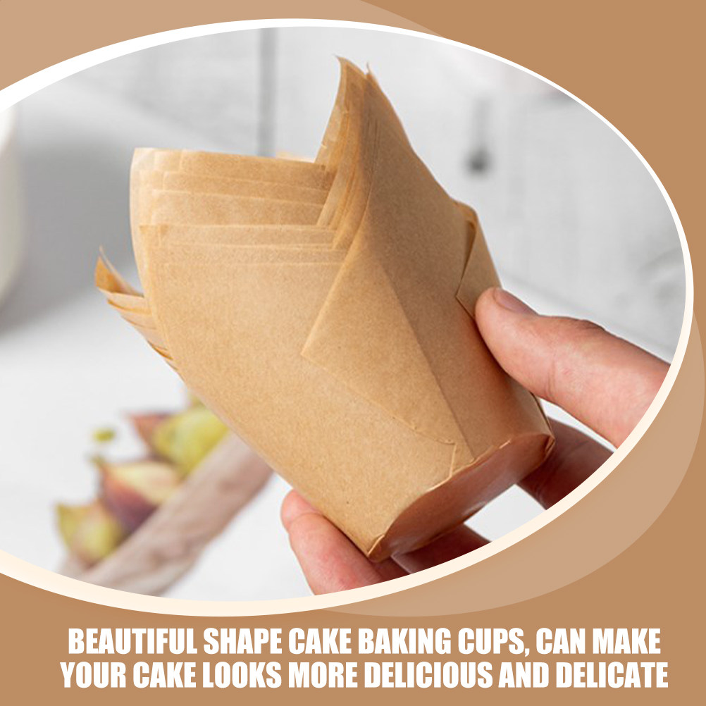 50Pcs Tulip Shaped Cupcake Lin - Plastic Cup 50Pcs recension och pris