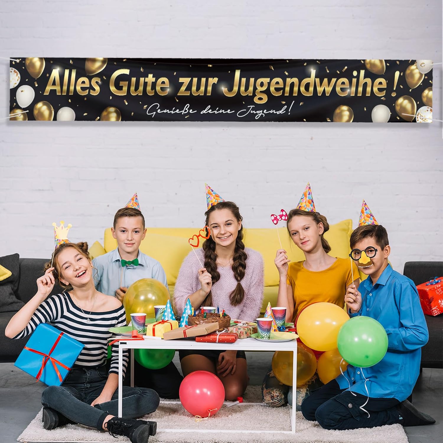 Jugendweihe Deko,Jugendweihe B - Party Banner Gold recension och pris