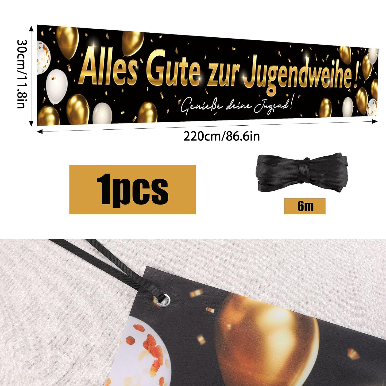 Jugendweihe Deko,Jugendweihe B - Party Banner Gold recension och pris
