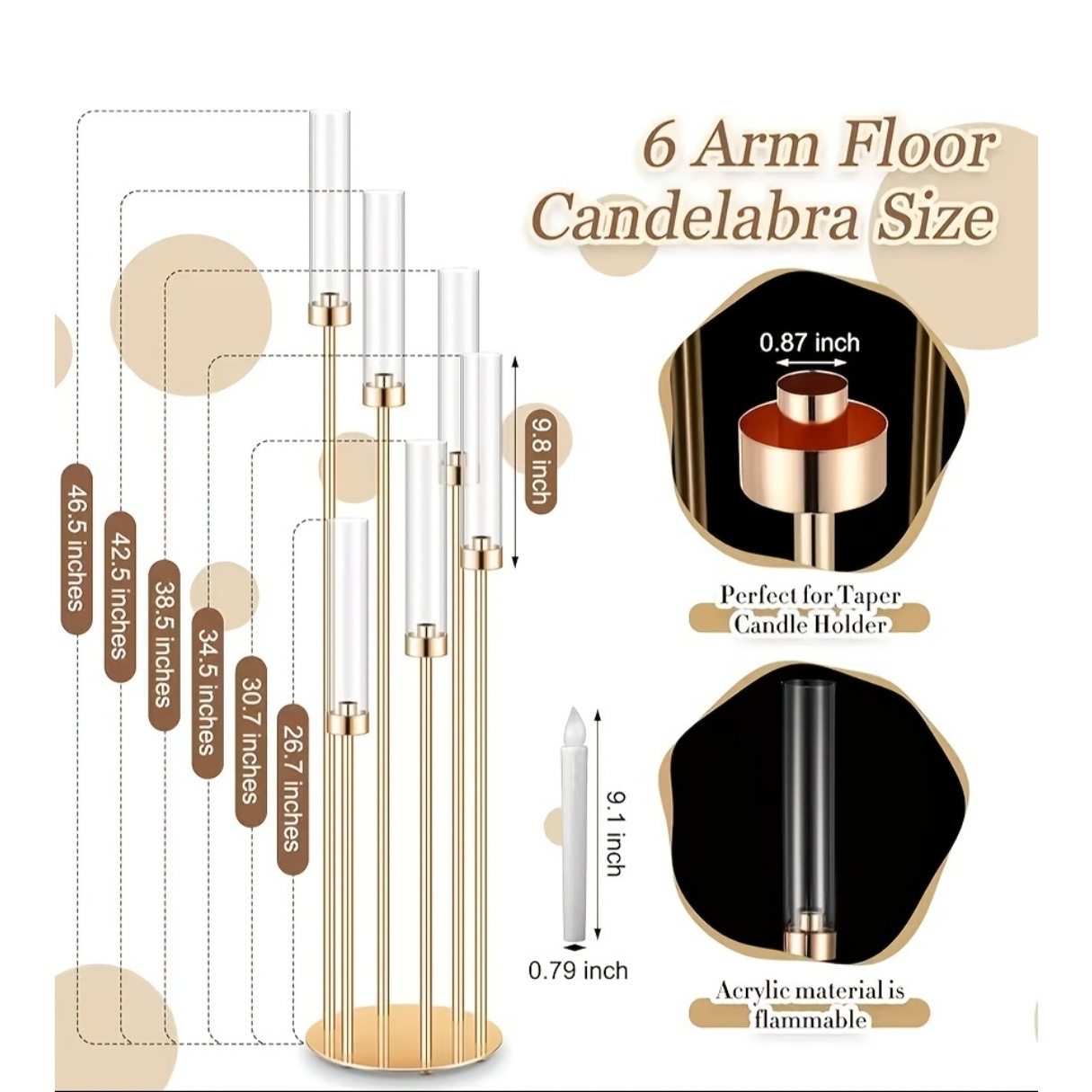 2 Sets Floor Candelabra 6 Arms - Centerpiece Stick recension och pris