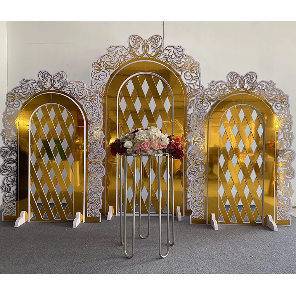 Hot Sale Gold Trim Flower Acry - Party Event Supplier recension och pris