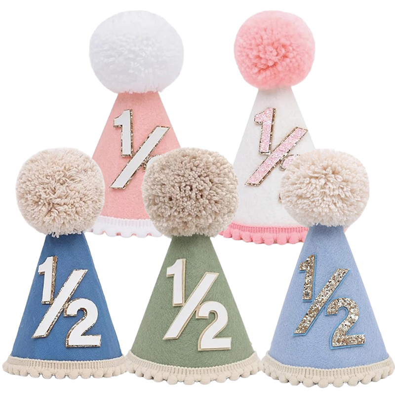 1/2 Birthday Hat Mini Cone Hat - Party Hat Cone recension och pris