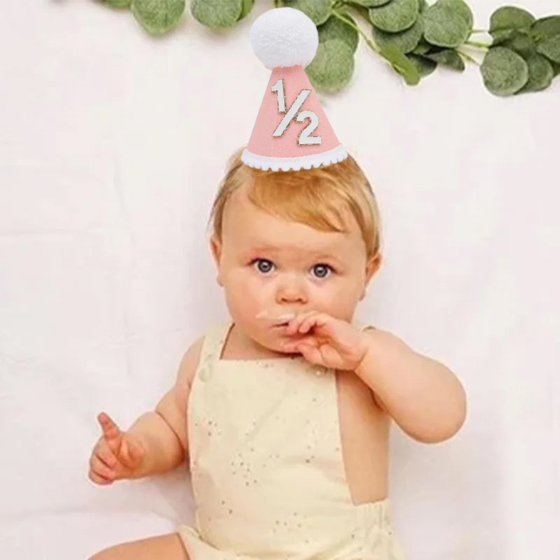 1/2 Birthday Hat Mini Cone Hat - Party Hat Cone recension och pris