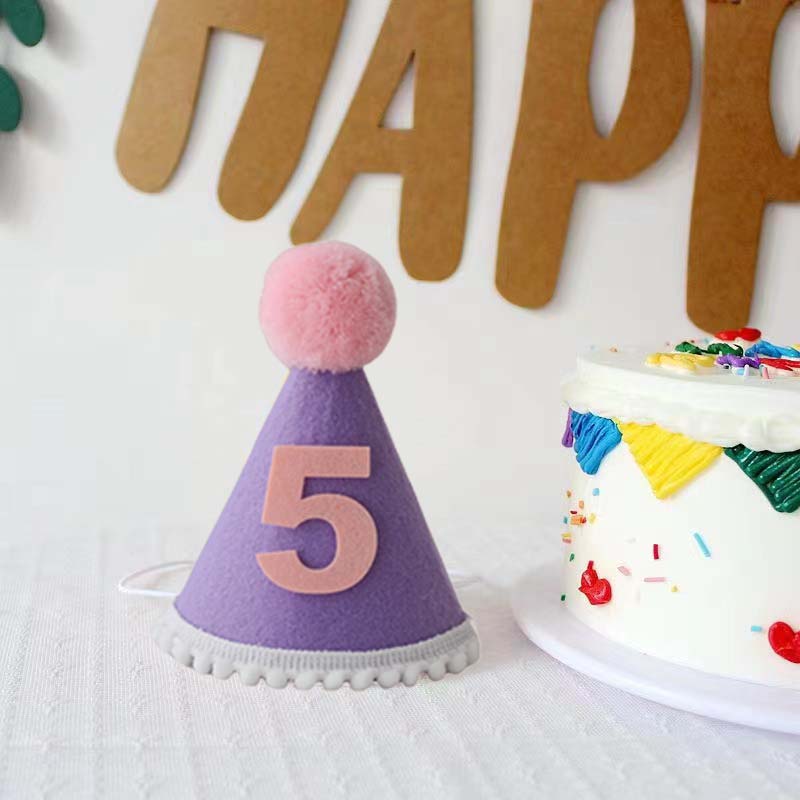 Purple Birthday Hat 1 2 3 4 5  - Party Hat Cone recension och pris