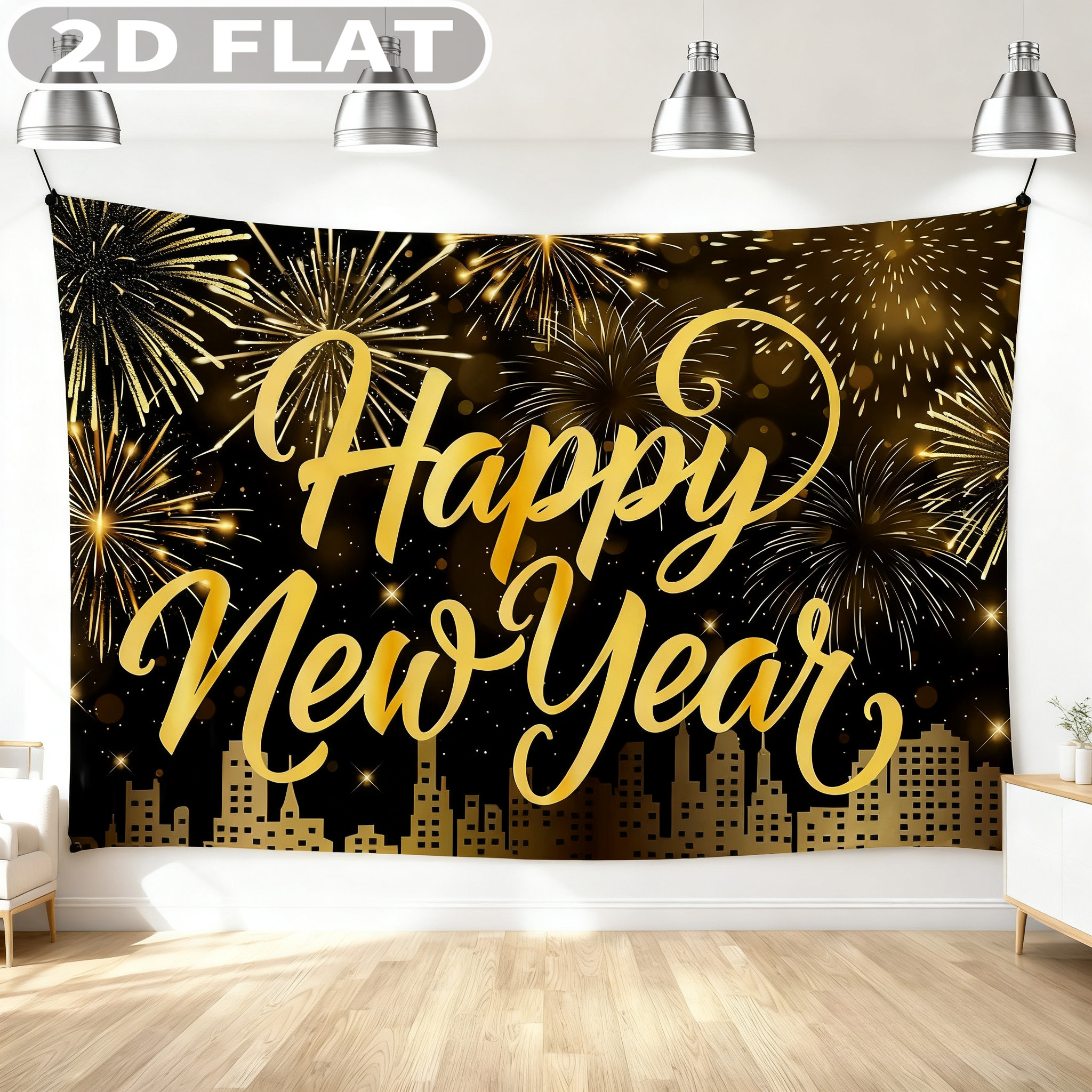 1pc Happy New Year Party Photo - Party Banner Gold recension och pris