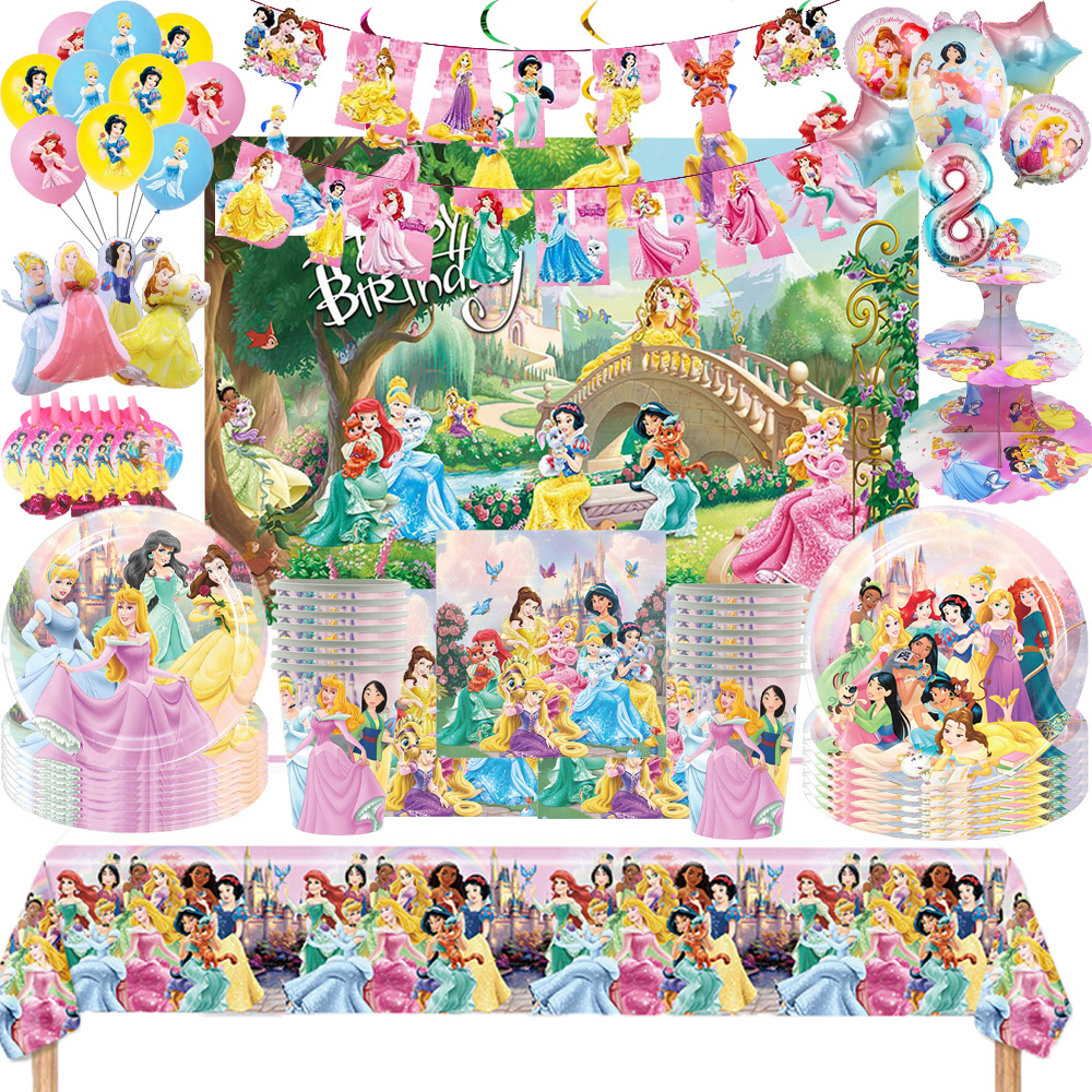 Princess Birthday Party Pink P - Table Cloth Disposable recension och pris