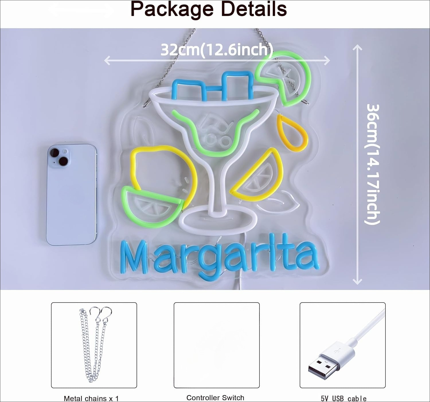 Margarita Neon Sign Wall Art D - Neon Sign Party recension och pris