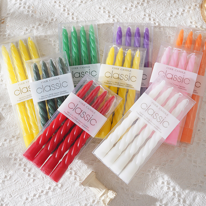 4pcs 20cm Plain Twisted Ribbed - Centerpiece Stick recension och pris
