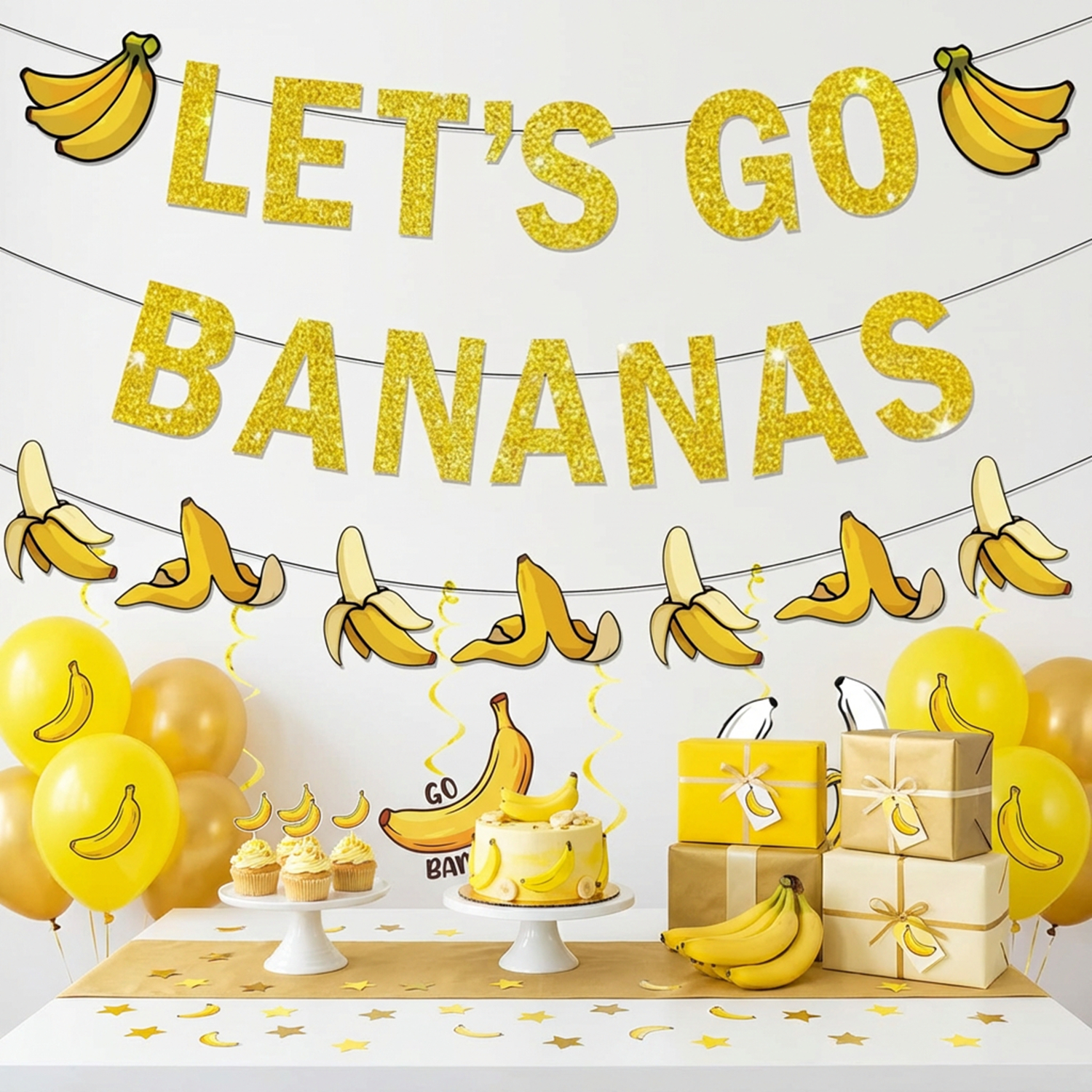 Yellow Bananas Birthday Banner - Let'S Party Event Supply recension och pris